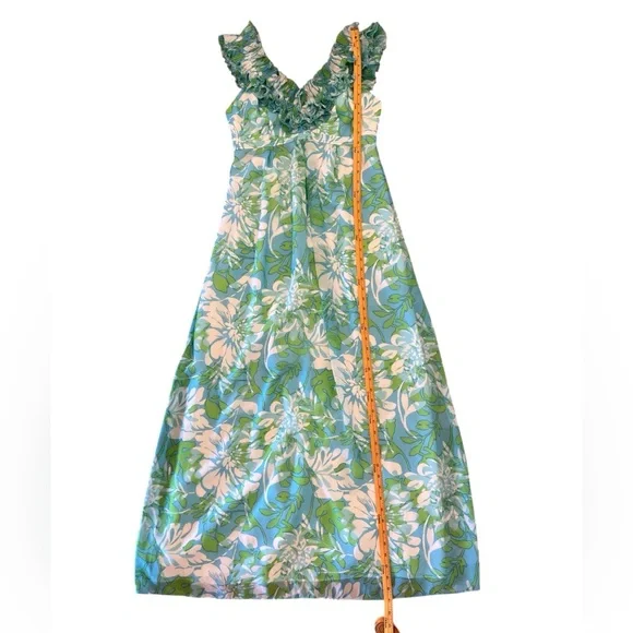 EUC Lilly Pulitzer Chiffon Maxi Ruffle Empire Waist Size 6 - Picture 16 of 16